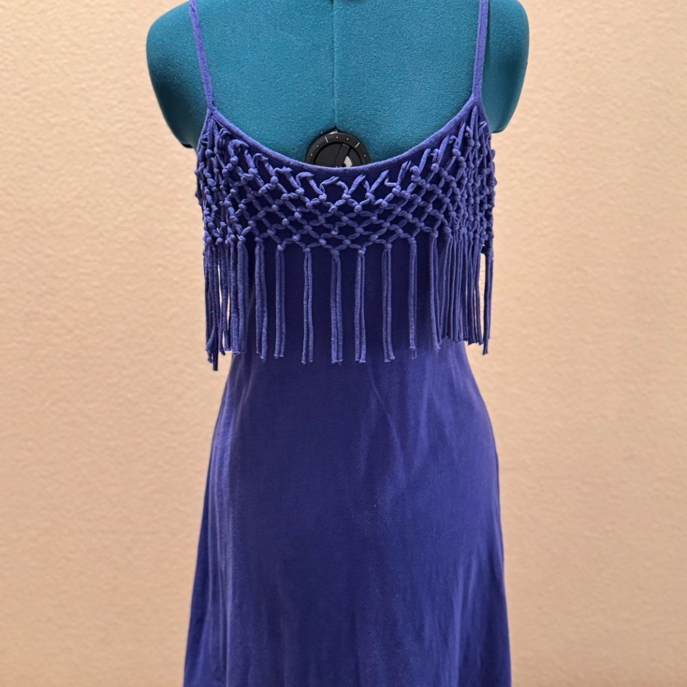 BILLABONG Fringe Front Sleeveless Mini Cami Dress Cover-up, Small